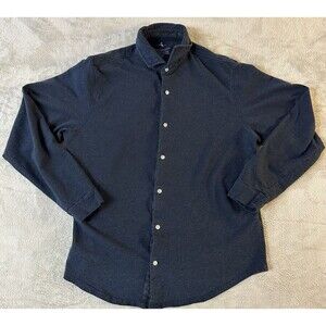 Tailorbyrd Collection Navy Blue Shirt Mens Size‎ Large Long Sleeve Button Down